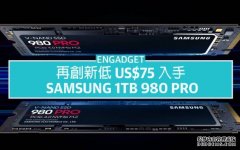 <b>US$75 入手 蓝冠代理Samsung 1TB 980 Pro SSD，再创新低</b>